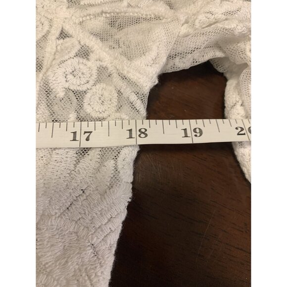 Rachel Zoe O/S White Cotton Lace Sheer Embroidered Boho Top Blouse Floral - Picture 5 of 8